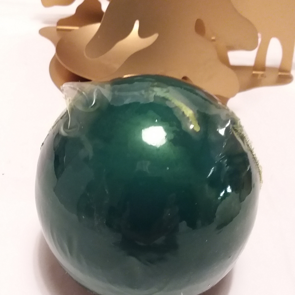 Winter Woodland Gold Reindeer Trees Candle Holder NIB - Picture 3 of 8